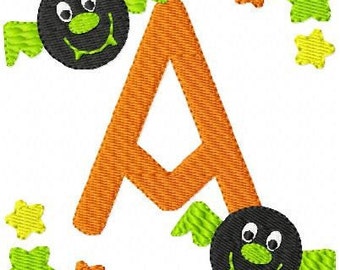 Bat // Fall // Halloween // Monogram Embroidery Font Design Set // Embroidery Deisgns // Joyful Stitches