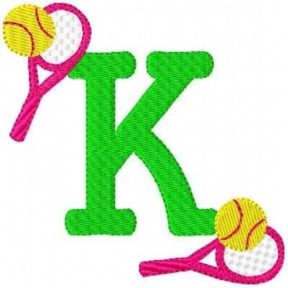 Tennis Sports Monogram Font Machine Embroidery Design Set