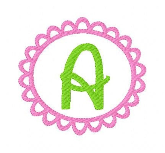 Oval Machine Embroidery Lace Monogram Design Set Machine