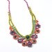 Hand Painted Neon Rhinestone Necklace, Yellow, Pink, Teal, Orange, Turquoise