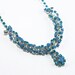 Aqua, Powder Blue, and Crystal Painted Rhinestone Necklace OOAK