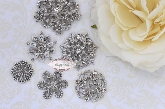 5pcs RD158 Rhinestone Crystal Metal FLATBACK Embellishment