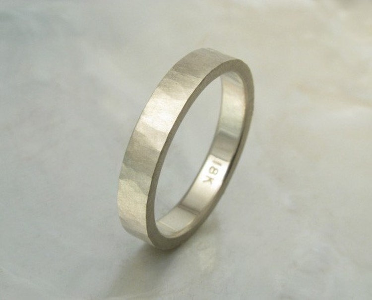  matte  white  gold  ring  wedding  band  organic and by 