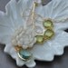 Lariat Cabochon Flower Green Glass and White Water Lily in a Leaf Branch Gold Necklace