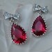 Earrings Hot Pink Fuchsia Bow in Sterling Silver Earstud