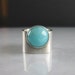 RESERVED for mjoshi - Turquoise Blue Amazonite Wide Band Silver Ring