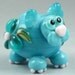 Turquoise Flowered Flower Teal Cat Kitten Lampwork Glass Bead NLC Beads
