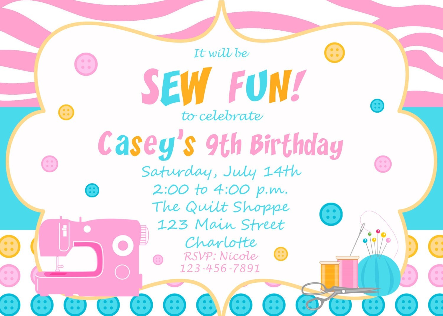 Sewing Party Invitations 4