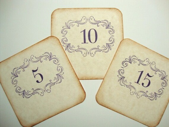 Vintage Style Table Numbers 5