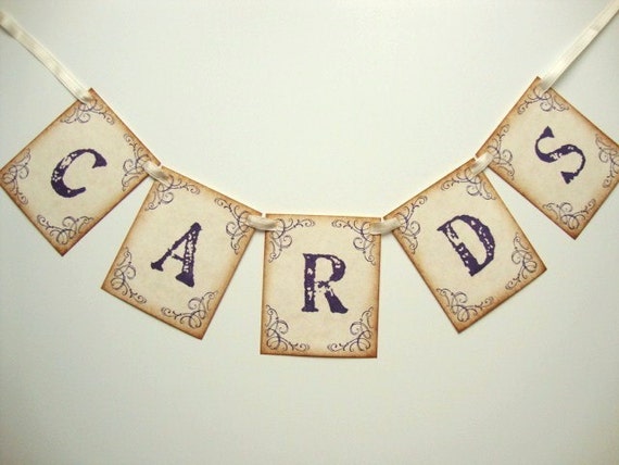 Wedding Cards Banner Garland Rustic Vintage by