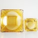 Vintage 70s Amber Glass Square Ashtrays
