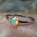 Golden Hespera - Glowing 6mm Rose Cut Ethiopian Opal in Gold Bezel and silver band