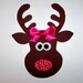 Iron On Applique Red Christmas GIRL REINDEER