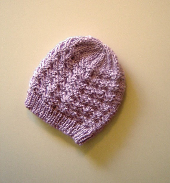 Hand Knit Slip Stitch Baby Hat by GrandmaLinda on Etsy