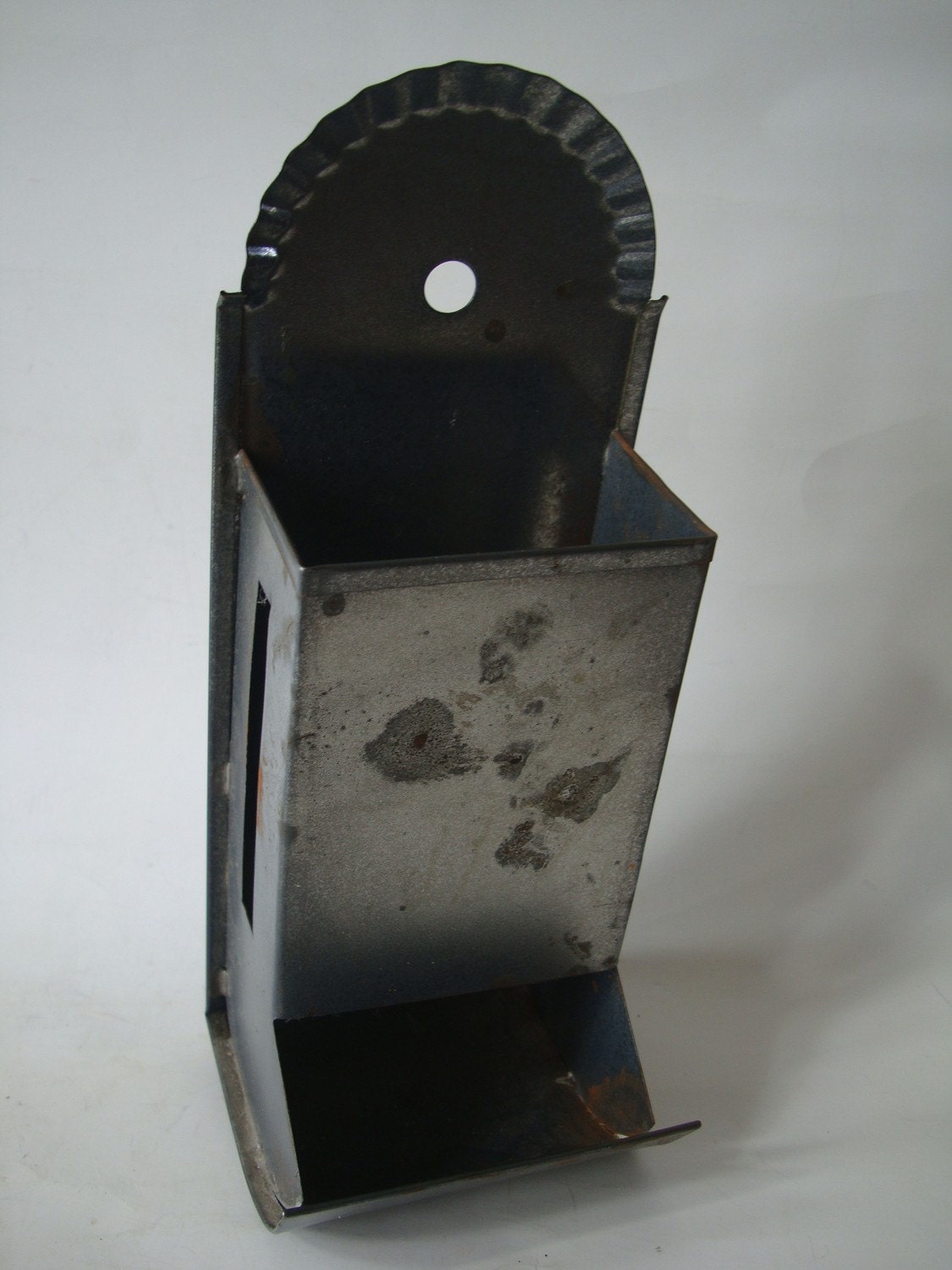 Vintage Stick Match Holder Tin Wall Mount