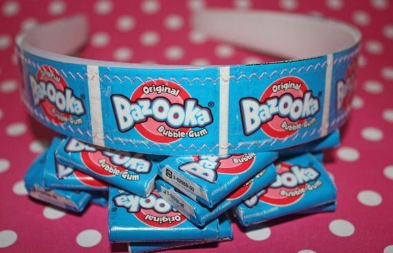 BAZOOKA Bubble Gum Candy Wrapper Headband