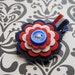 Navy Red and White Felt Hair Clip