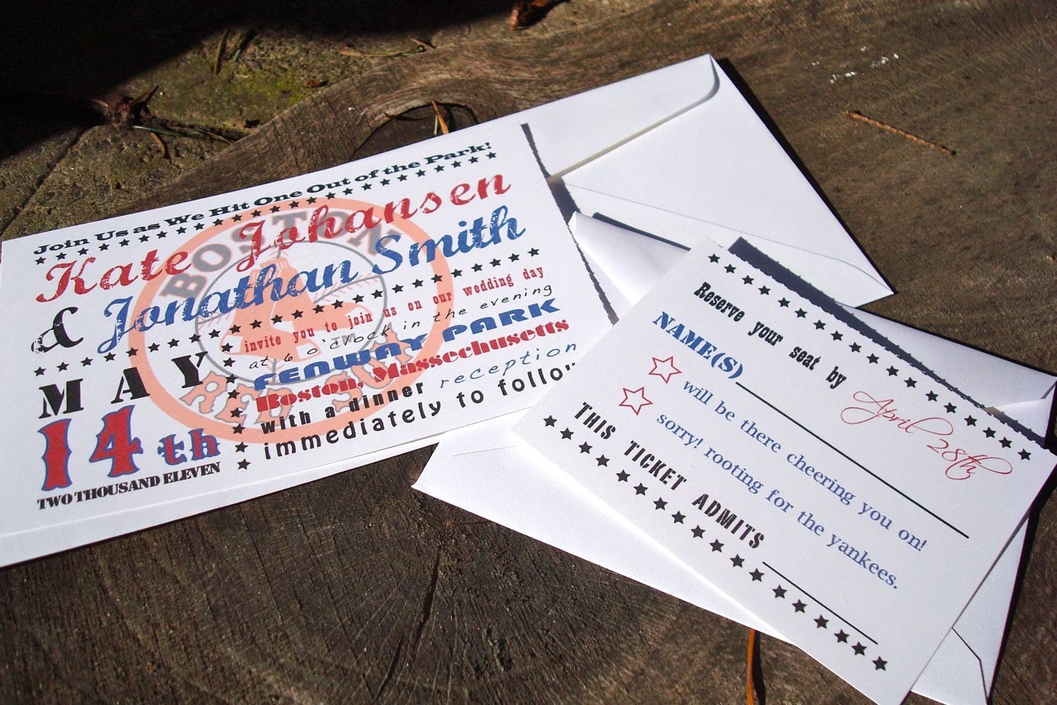 Baseball Ticket Wedding Invitations 2