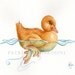 handpainted 9x7 watercolour DUCKLING No.4... . nOT a pRINT ..original painting ,yellow,duck,original art