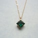 Emerald green vintage glass pendant gold fill chain necklace. Limited Vintage Collection. New Item.