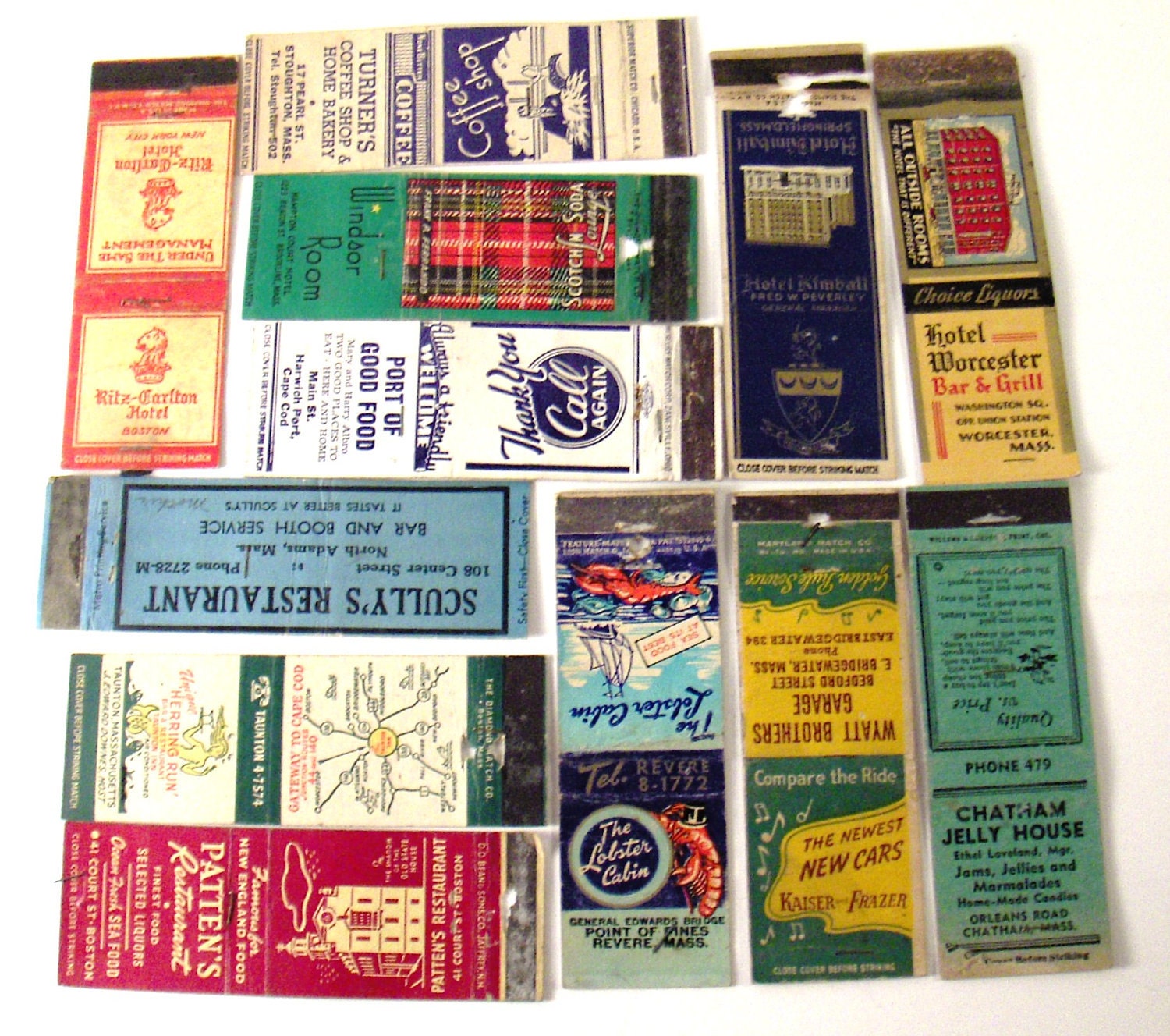 Vintage Matchbook Covers Massachusetts by ConvergedCommodities