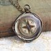 Compass Pendant of wire wrapped glass - Steampunk Jewelry - Pirate Inspired - nonfunctioning image