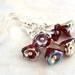 Silver and Red Flower Earrings - Czech glass beads of ruby red trumpet flowers and silver accents