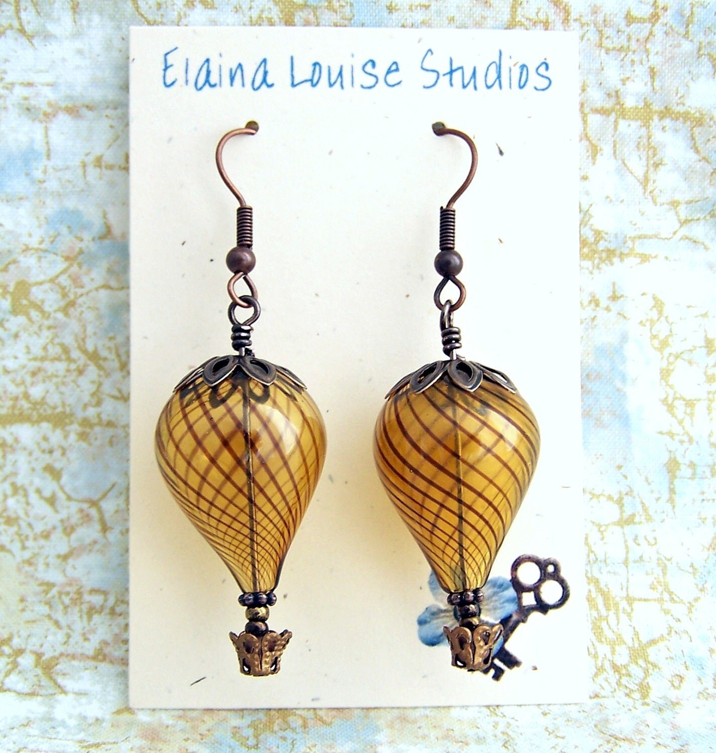 Hot Air Balloon Earrings Steampunk balloon by ElainaLouiseStudios
