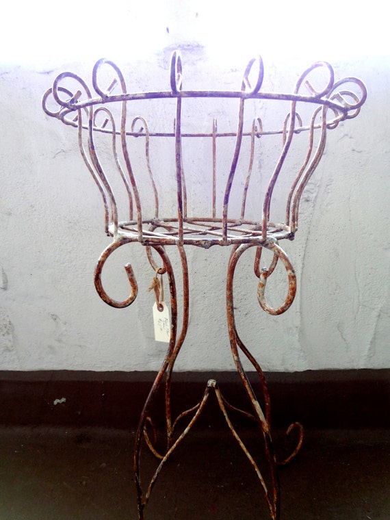 Antique Wrought Iron Plant Stand