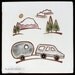 Tile: Car with Bambi AirStream Trailer 4" x 4"