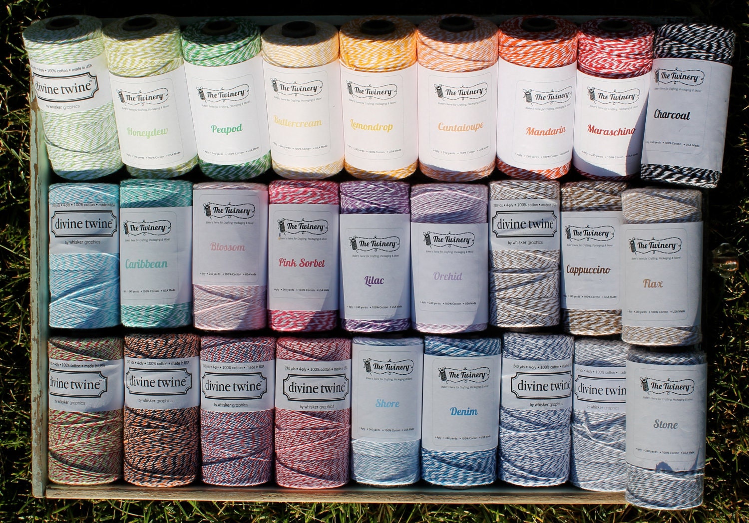 Full Spool Twine 240 yards your choice of 27 colors you