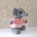 Needle felted elephant with handknit sweater