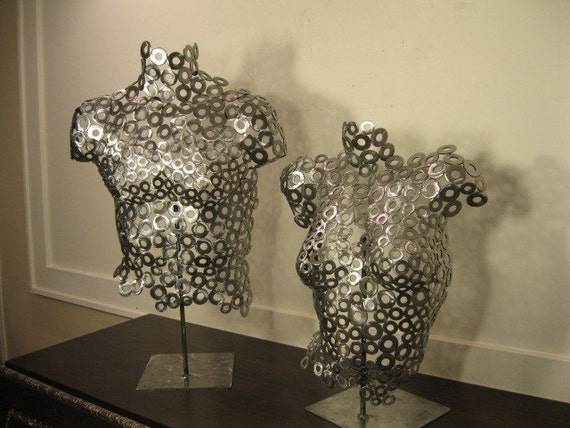 Abstract Metal Sculpture torso nude by Holly Lentz
