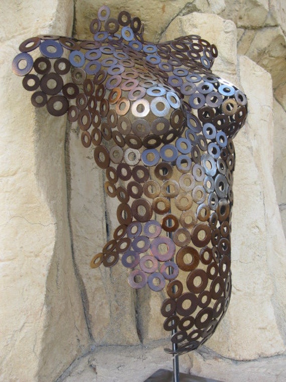 Abstract Metal Wall art sculpture Torso Nude by Holly Lentz