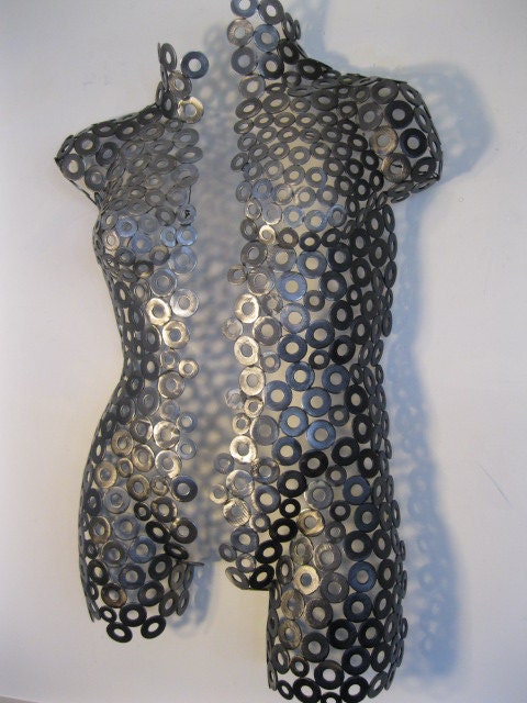 Metal Wall art sculpture abstract torso by Holly Lentz sexy