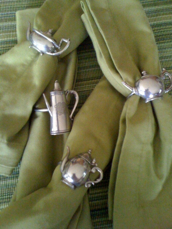 Vintage Pewter Teapot Napkin Rings by missenpieces on Etsy