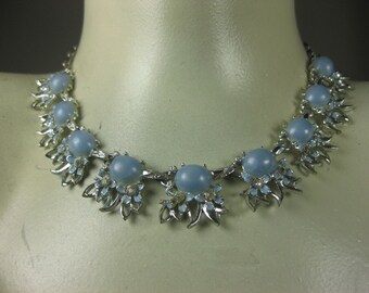 1960's Necklace Mad Men Baby Blue Party/Prom