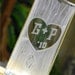 Carved Tree Trunk Glass Vase with Heart and Initials