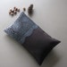 black linen cushion lumbar pillow - cushion cover - hand dyed doilly - lumbar pillow