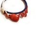 Crochet Necklace Wearable Art Choker Blue Red White