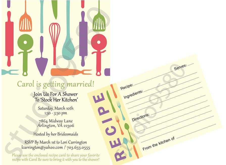 Recipe Bridal Shower Invitations Wording 9