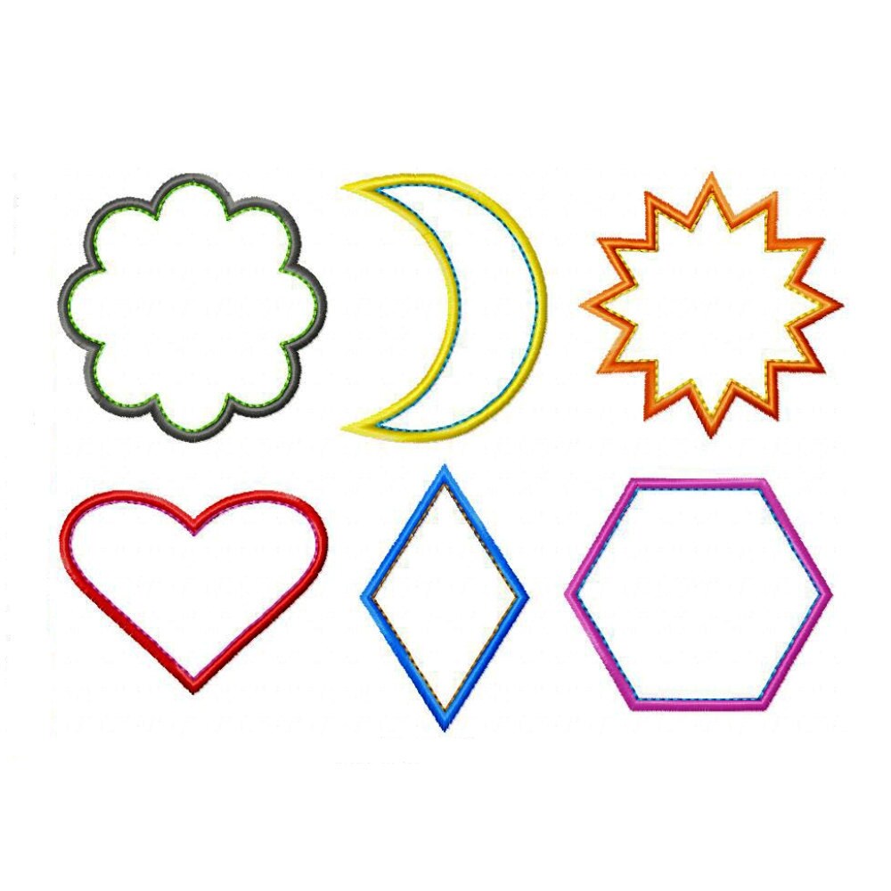 More Applique Shapes Machine Embroidery Design Patterns Heart