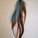 Single Feather Earring or Hair Clip - BLUE MOON