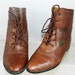 sz 7.5 sheepskin FUR lined flower print leather granny boots