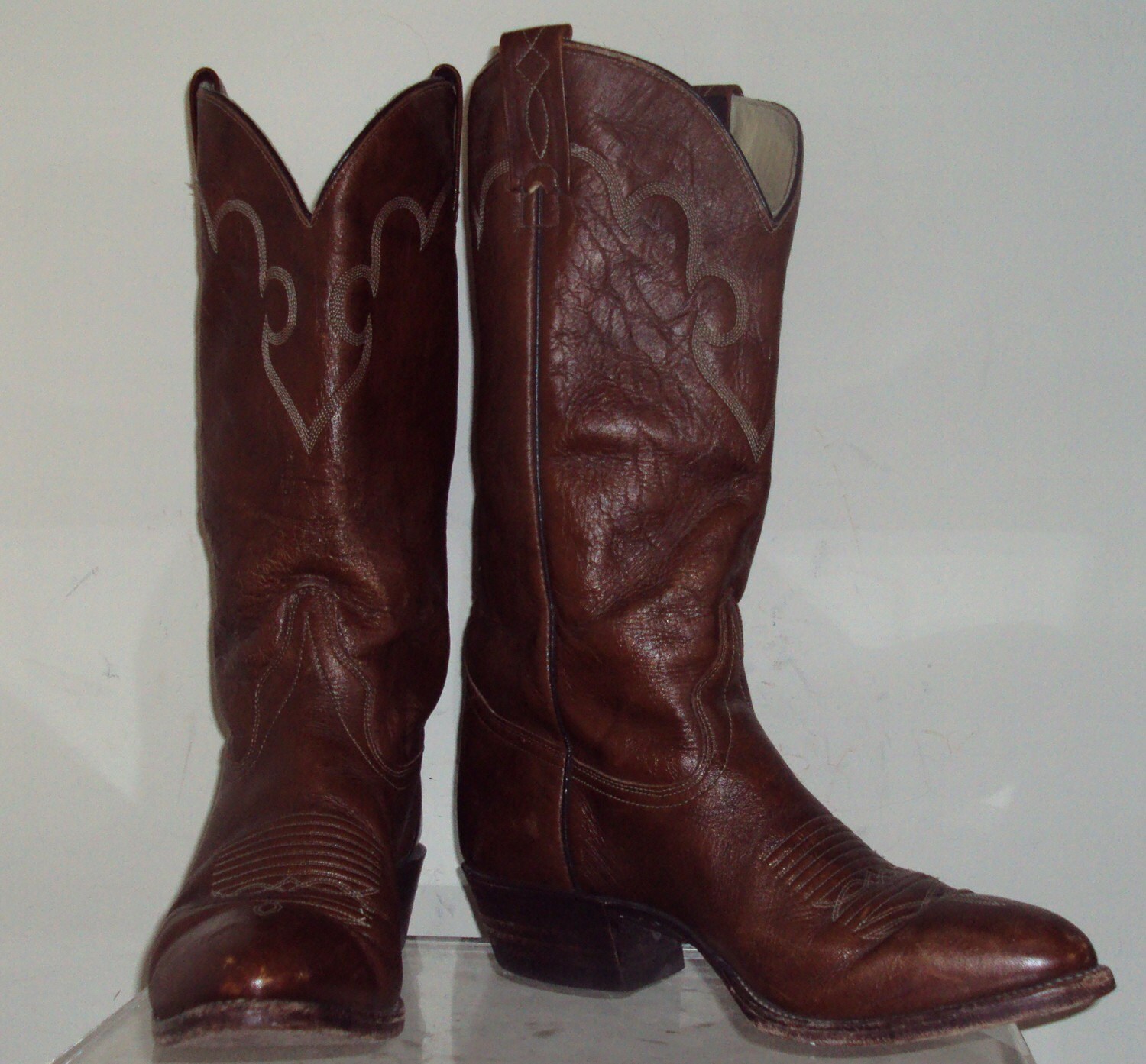 mens sz 9.5 J Chisholm brown cowboy boots