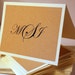 Custom Monogrammed Thermography Thank You Cards