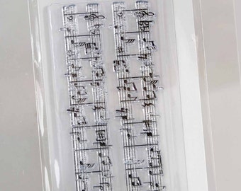 KaiserCraft Background Clear Stamps -- Acrylic -- Sheet Music Distressed Shabby Chic