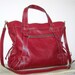 Leather Handbag Tote Purse Shoulder Cross Body Bag Judith in wine red fits a 17 inches laptop SALE