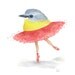 Bird Watercolor Painting - Ballet Bird, Eastern Yellow Robin, Nursery Art, 8x10