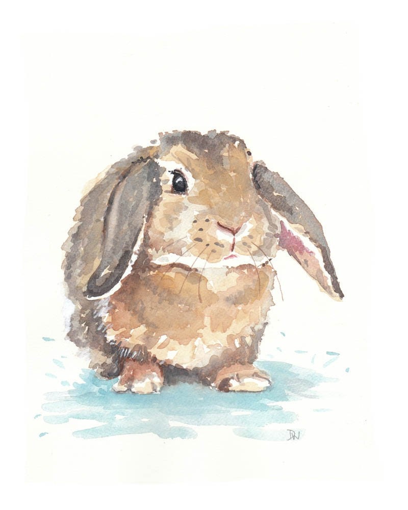 Little Rabbit ORIGINAL Watercolor Painting 8x10